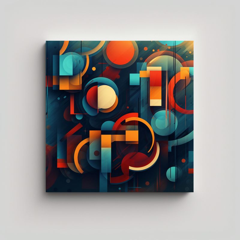 GENERICO - Cuadro Abstracto Lienzo Expresión Enigmática De 70x70 Cm