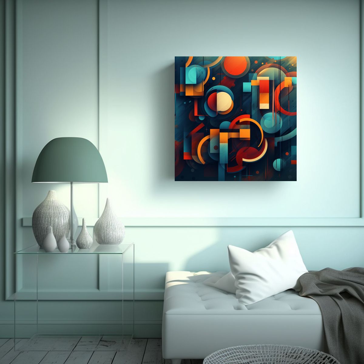 GENERICO - Cuadro Abstracto Lienzo Expresión Enigmática De 60x60 Cm