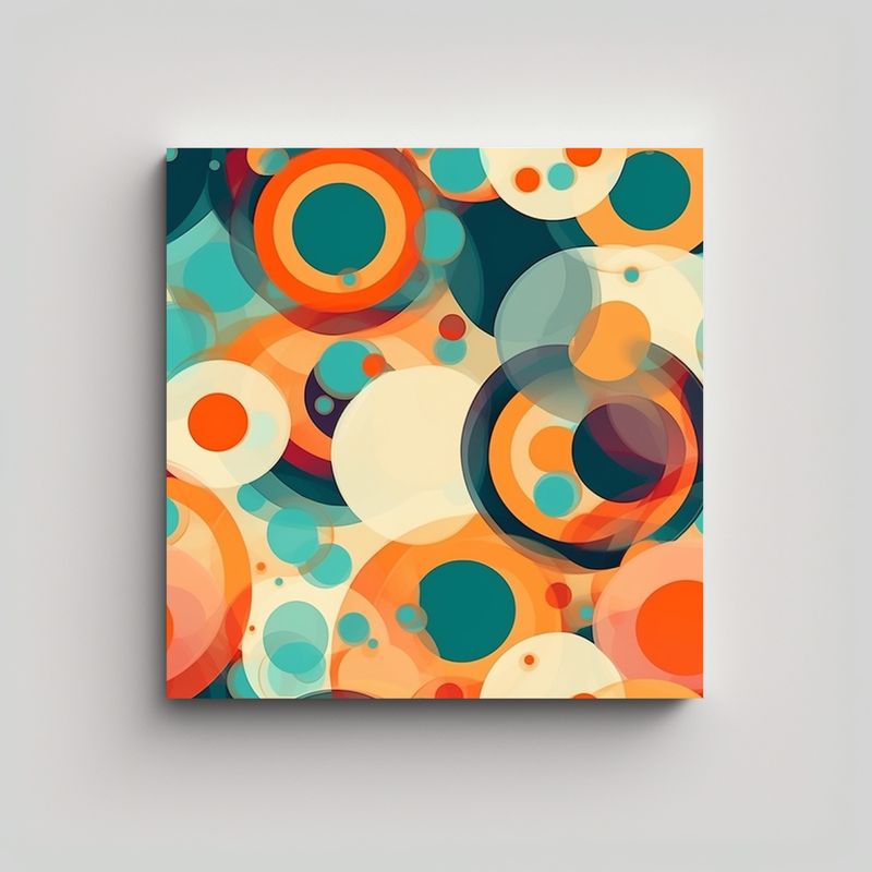 GENERICO - Pinturas Decorativas Abstractas Con Círculos 60x60 Cm
