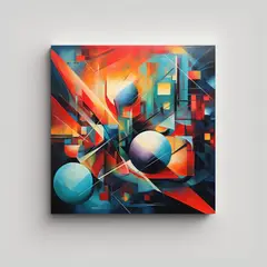 GENERICO - Cuadro Concepto Espacio: Composición Dinámica 50x50 Cm