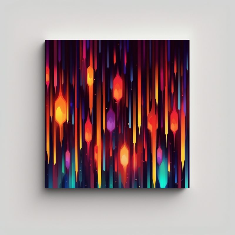 GENERICO - Cuadro Belleza Abstracta Con Fondo Boho Vibrante 90x90 Cm