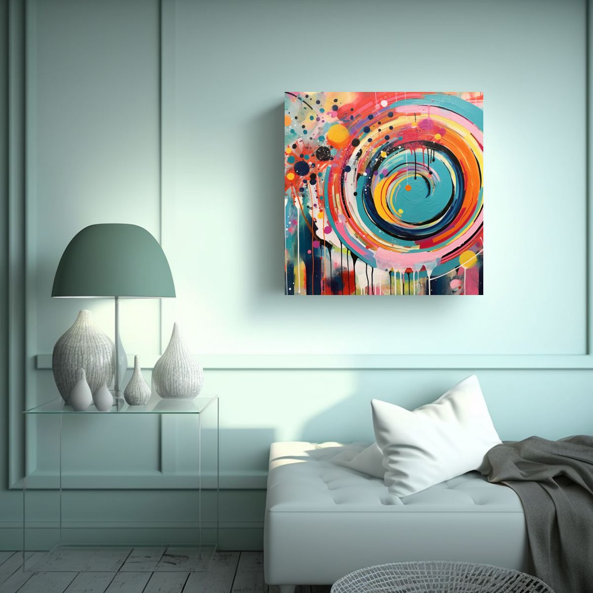 GENERICO - Tela En Bastidor Cuadro Bonita Inspirada En Arte 70x70 Cm