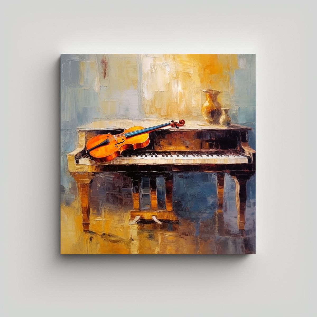 GENERICO - Cuadro Expresión Hogar Deco Con Violín En La 80x80 Cm