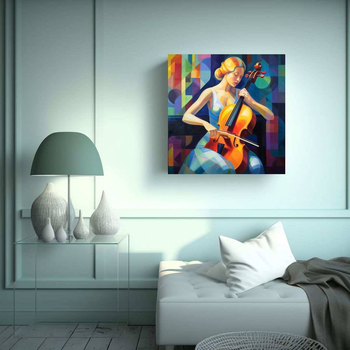 GENERICO - Cuadro Tela Sublimada Calidez: Pintura Al óleo 80x80 Cm