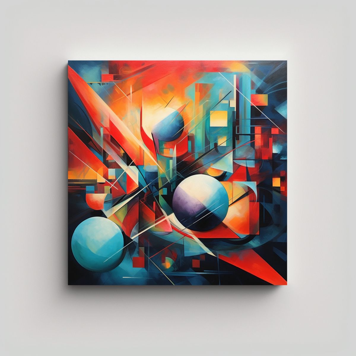 GENERICO - Cuadro Concepto Espacio: Composición Dinámica 90x90 Cm