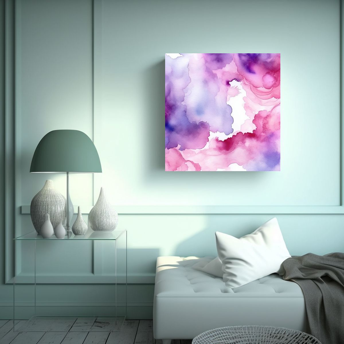 GENERICO - Pintura Decorativa Vanguardista, Fondo Acuarela 80x80 Cm