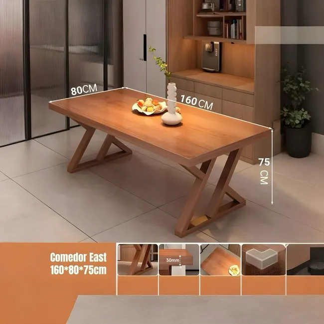 LUBABYCAS - Comedor de Madera 160x80x75cm Últra Elegante LuBabycas