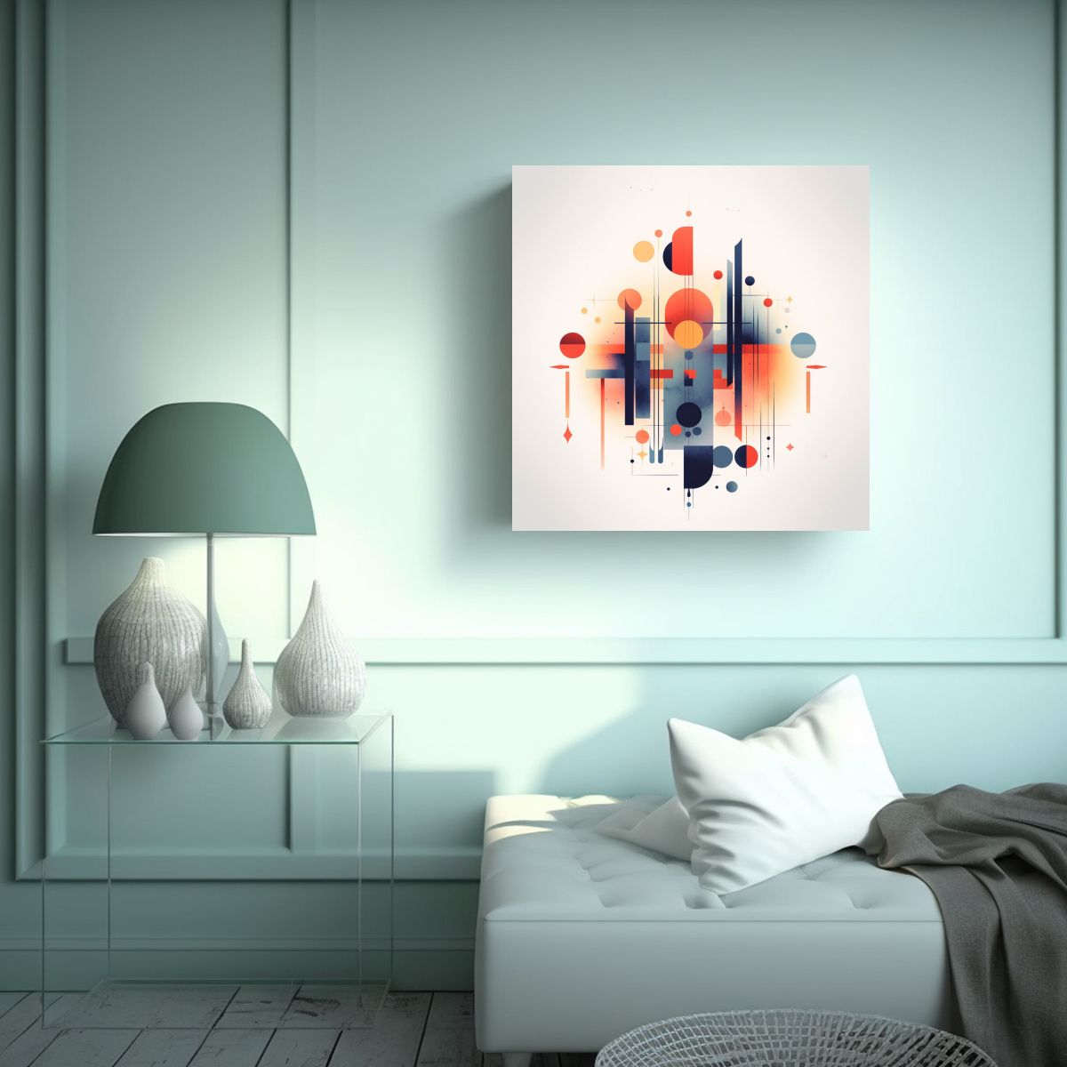 GENERICO - Cuadro Movimiento Salon Diseño Abstracto 60x60 Cm