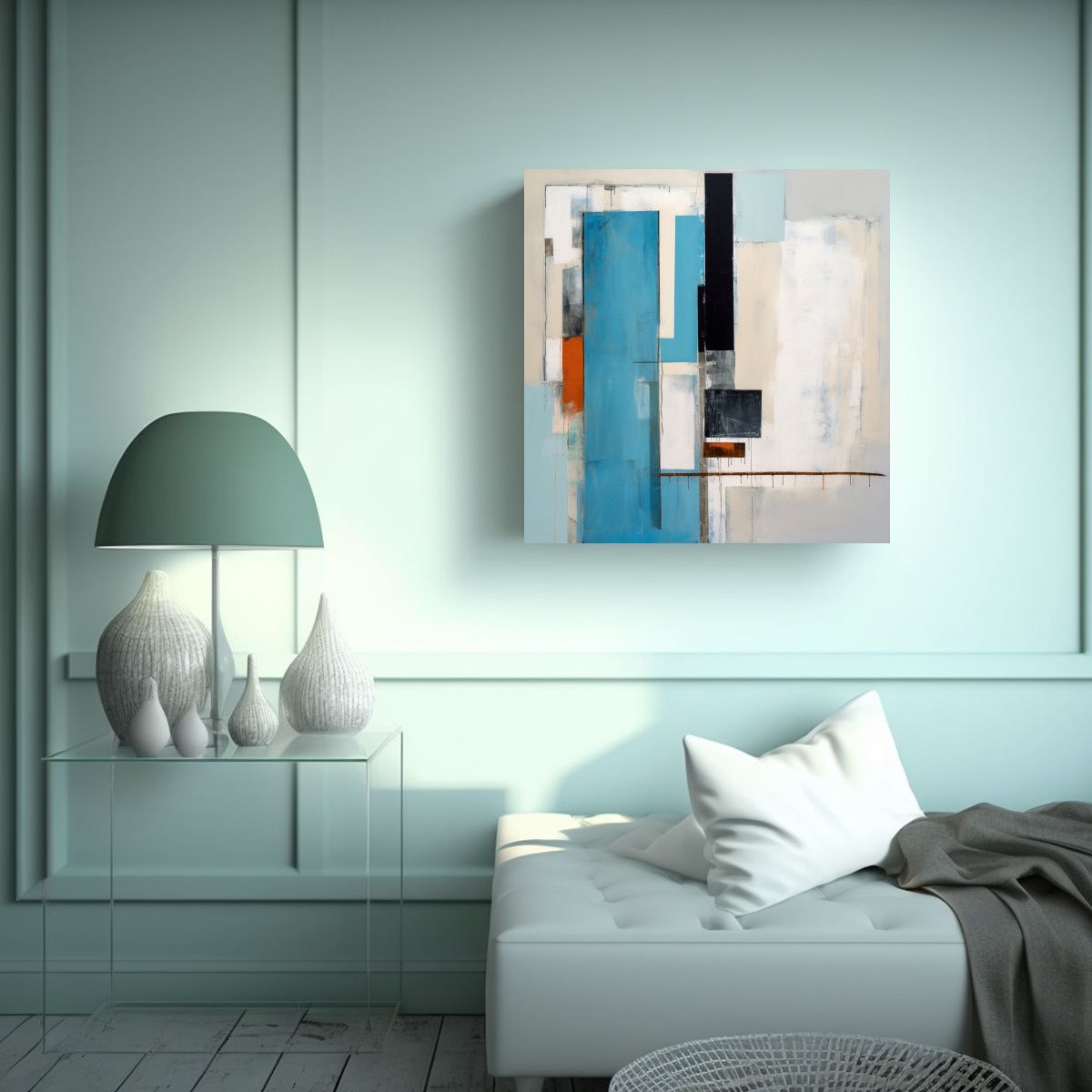GENERICO - Arte Abstracto Elegante Con Gran Rectángulo 60x60 Cm