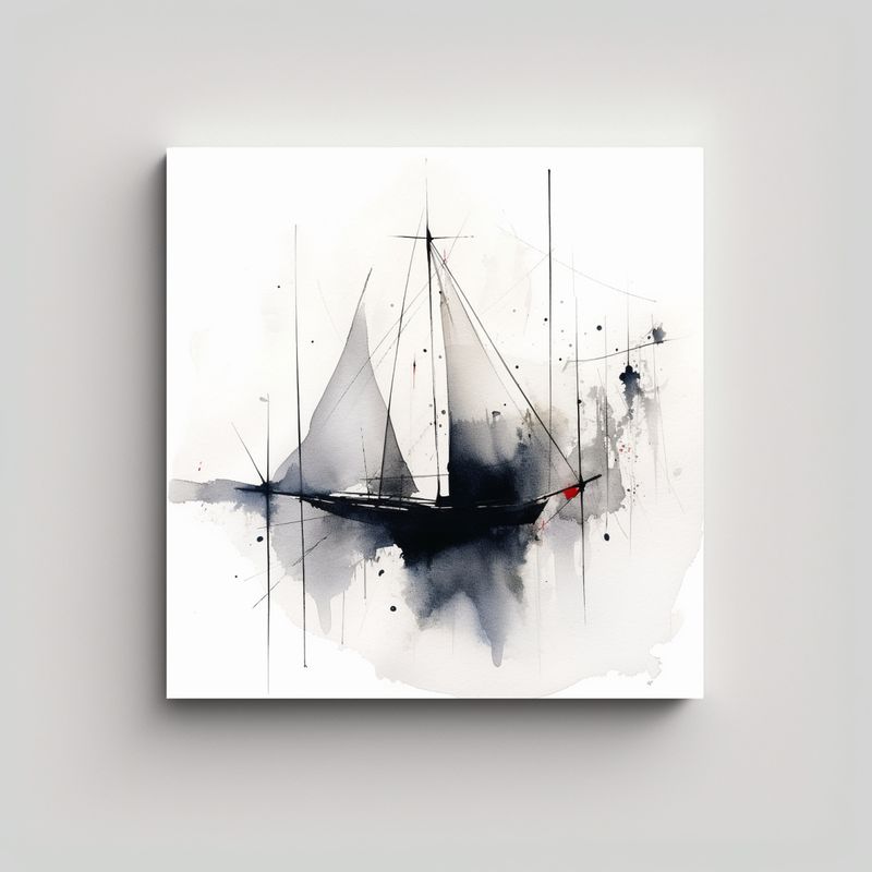 GENERICO - Cuadro Abstracto Minimalista Contemporáneo De 60x60 Cm