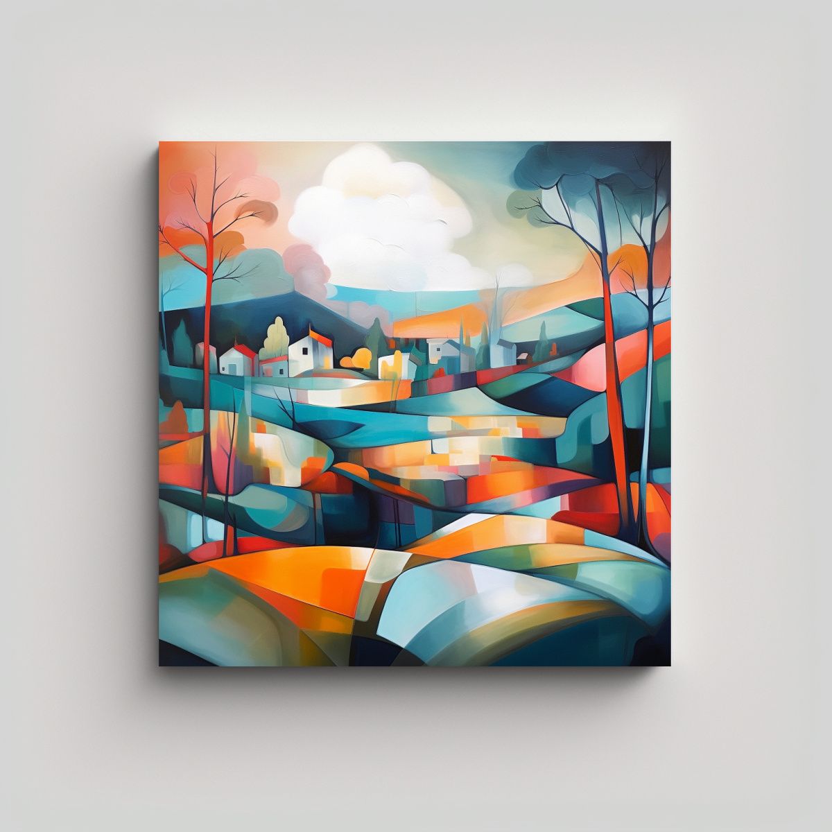 GENERICO - Pintura Cuadrada Para Decorar En Bastidor: 90x90 Cm.