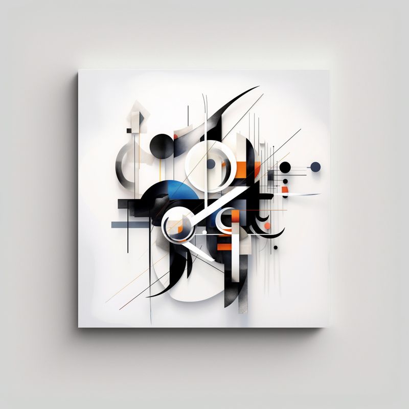 GENERICO - Pintura Abstracta Con Formas De Castro En Lienzo 70x70 Cm