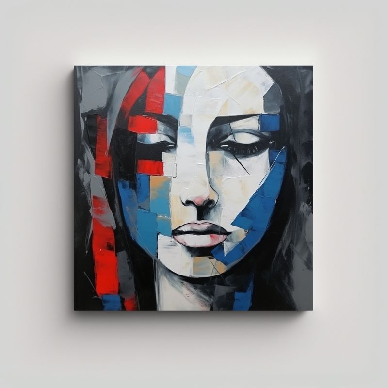 GENERICO - Lienzo De Tela Espectacular Mural Mujer Triste 70x70 Cm
