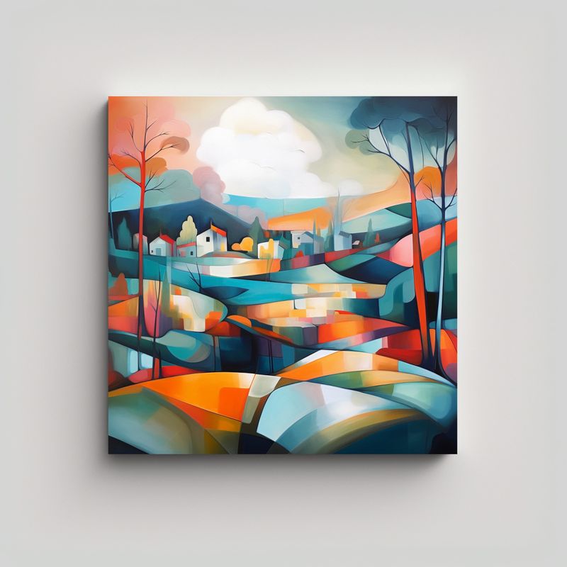 GENERICO - Pintura Cuadrada Para Decorar En Bastidor: 50x50 Cm
