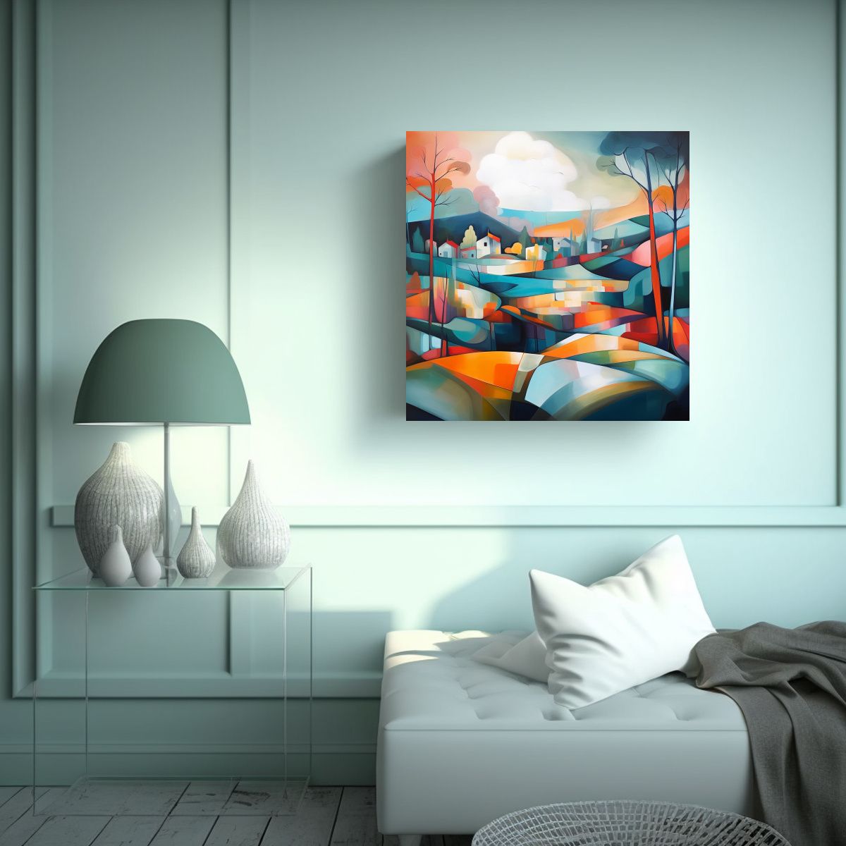 GENERICO - Pintura Cuadrada Para Decorar En Bastidor: 80x80 Cm