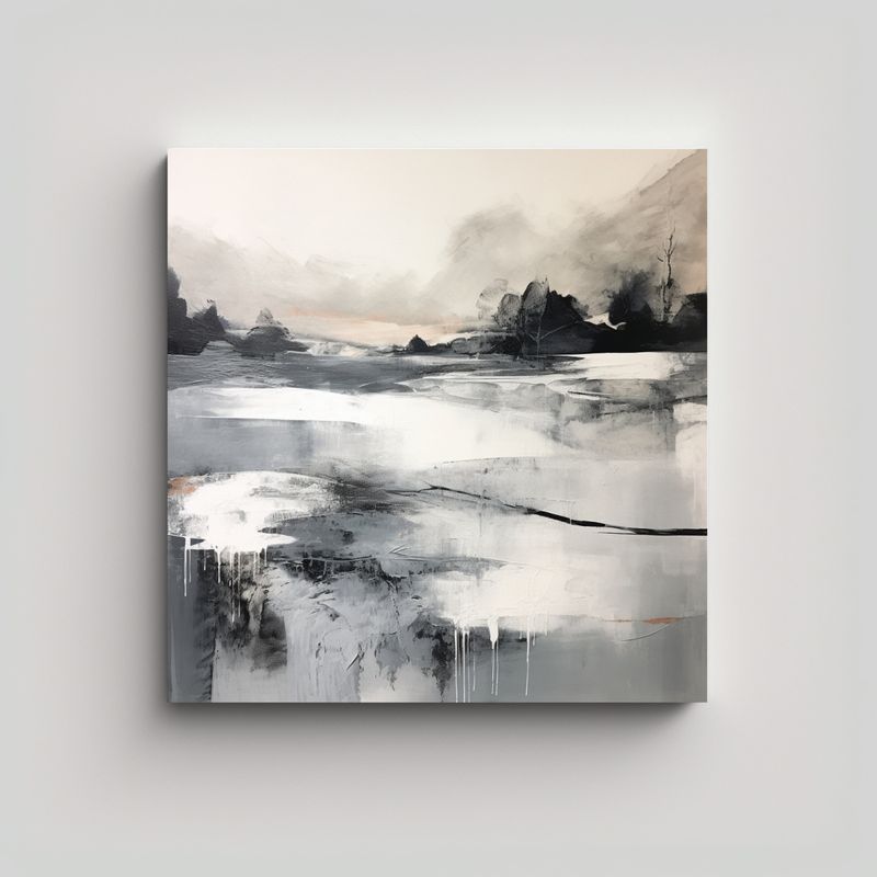 GENERICO - Tela En Bastidor Moderna Paisaje Abstracto De 80x80 Cm