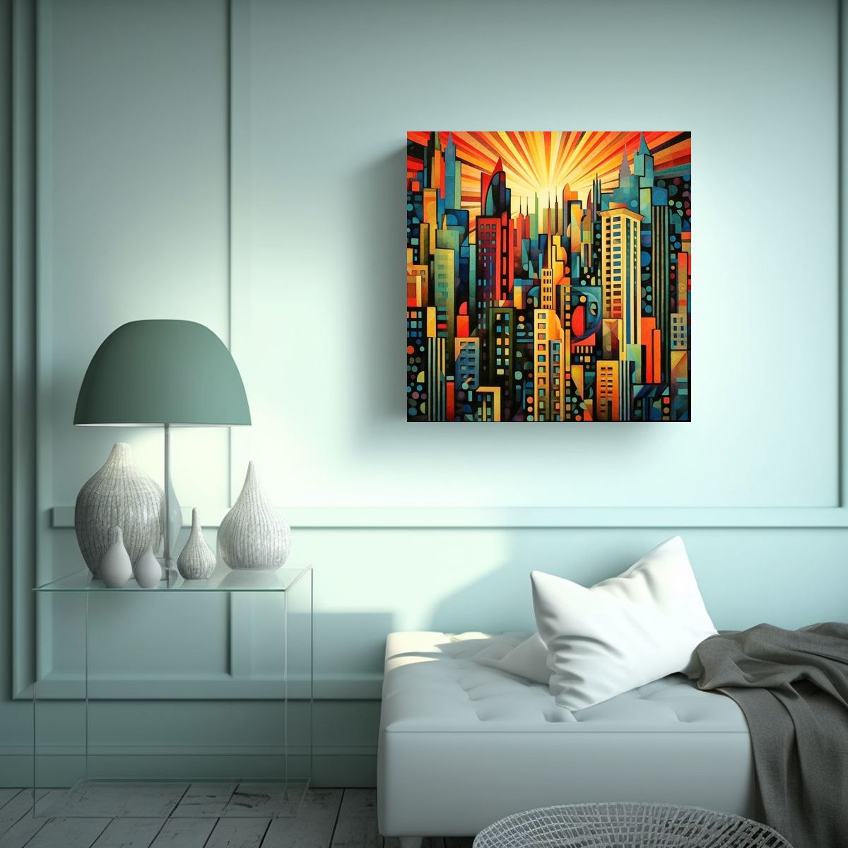 GENERICO - Pinturas Decorativas De Ciudad Metropolitana 60x60 Cm