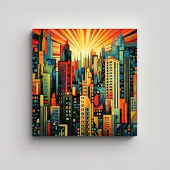 GENERICO - Pinturas Decorativas De Ciudad Metropolitana 50x50 Cm