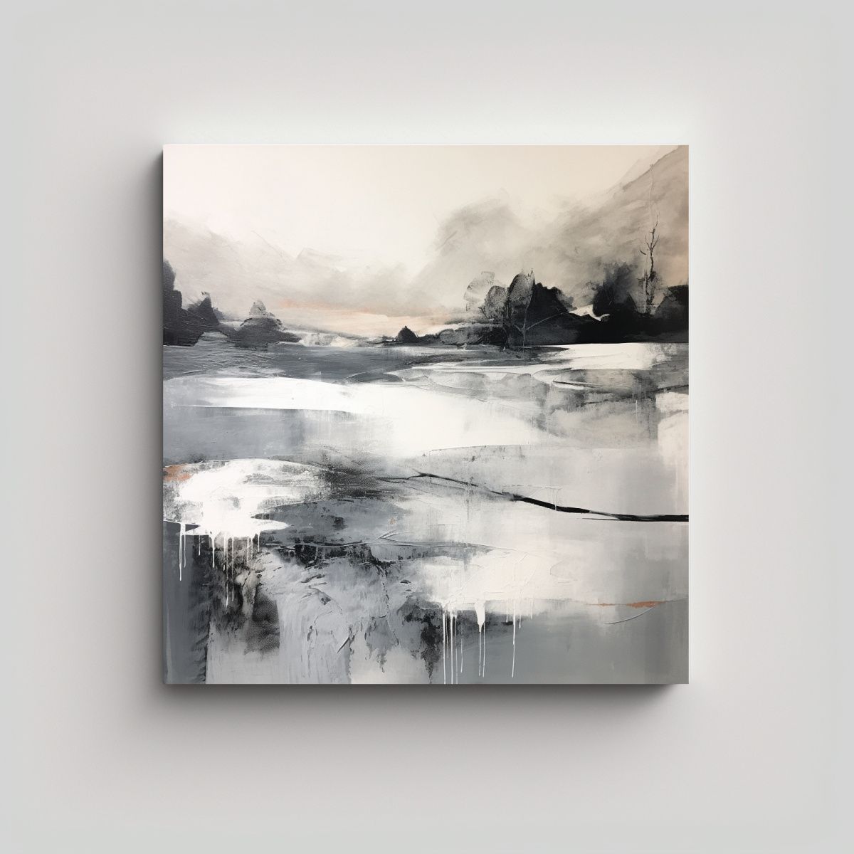GENERICO - Tela En Bastidor Moderna Paisaje Abstracto De 90x90 Cm