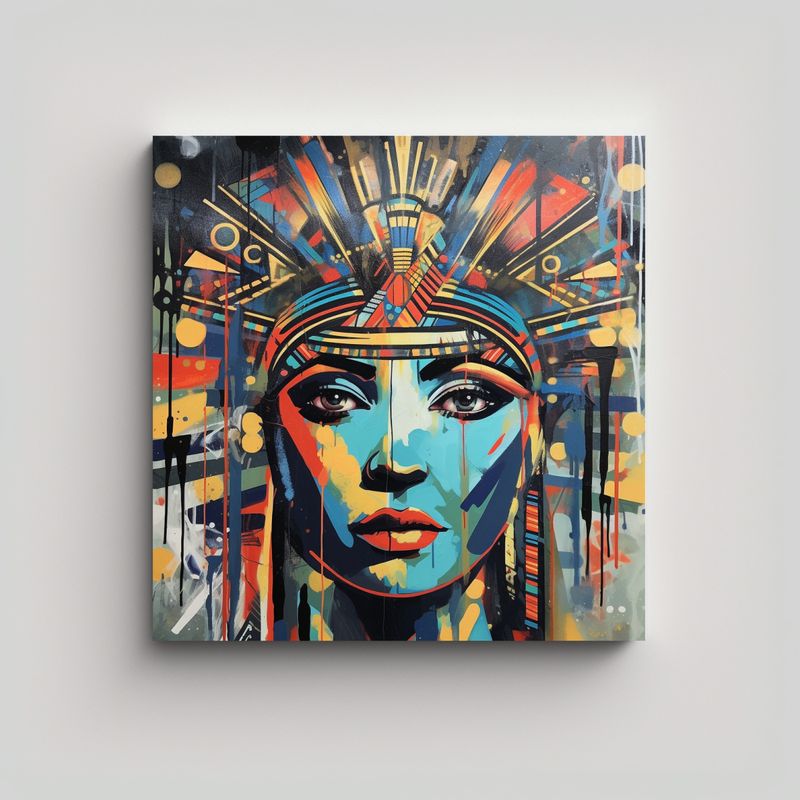GENERICO - Pintura Decorativa De Arte Dibujo: Cleopatra, La 90x90 Cm