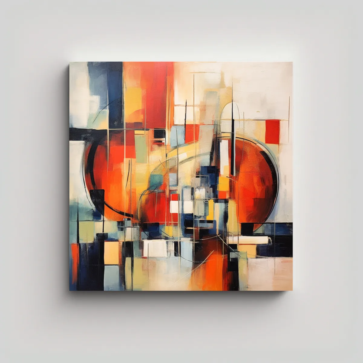 GENERICO - Pintura Abstracta Tonos Exuberantes Estilo 50x50 Cm