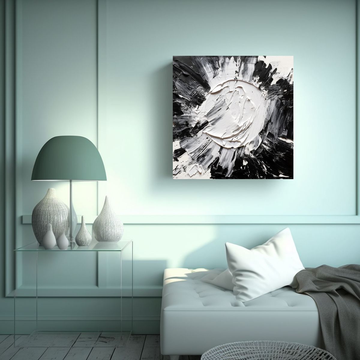 GENERICO - Pintura Acrílica Abstracta De Lienzo Arte 80x80 Cm