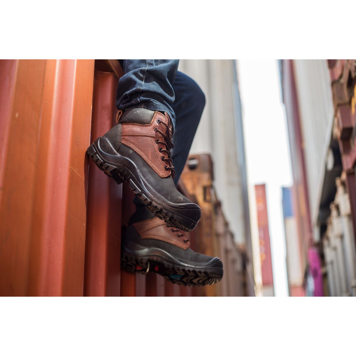 NORSEG - Zapato deSeguridad NS600 Antiacido Café Hombre NORSEG