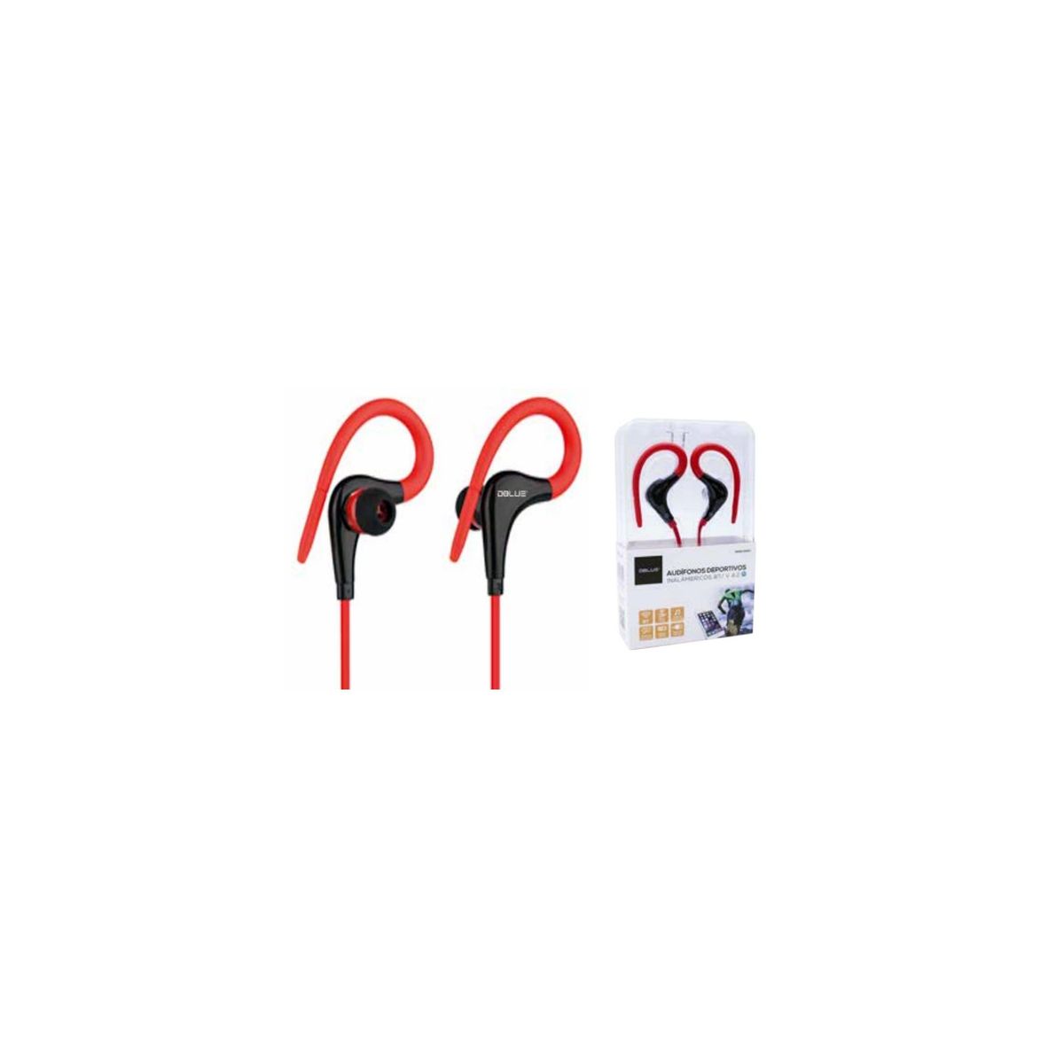 DBLUE - Audífonos Deportivos Bluetooth v42 Rojo - SC