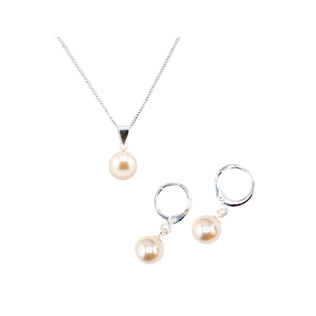 JOYAS MONTERO - Conjunto Pearl Con Baño de Oro Blanco creado con Perlas de Swarovski® Cream