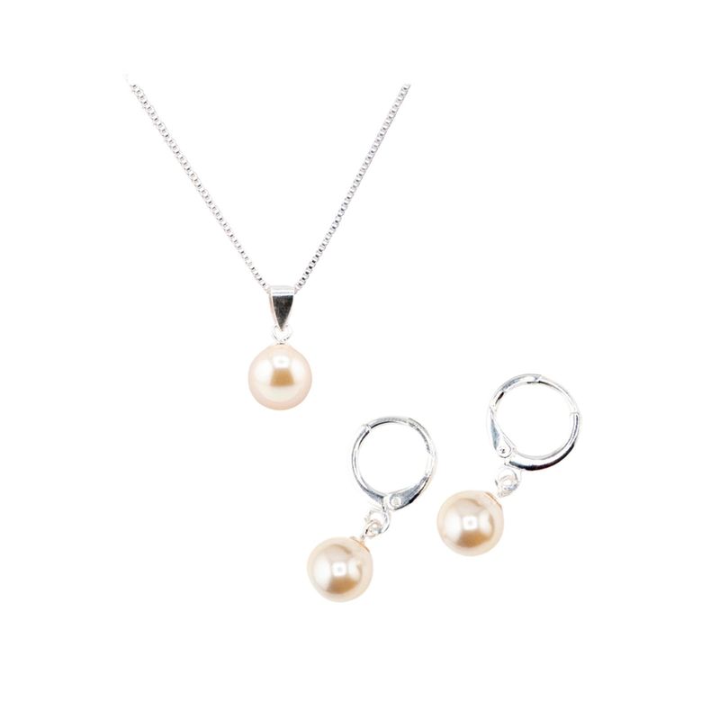 JOYAS MONTERO - Conjunto Pearl Con Baño de Oro Blanco y Perlas Organicas