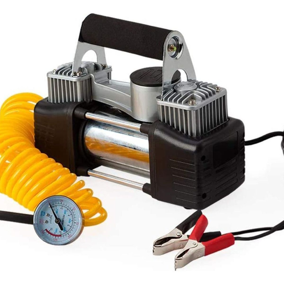 IMPORTCLICK - Compresor Aire Para Auto Metálico Doble Cilindro Retráctil