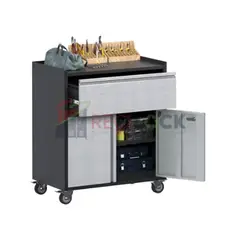 GENERICO - Gabinete metalico 2 puertas 1 cajon con ruedas SA-MG3D