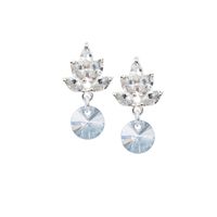 Aros Penelope Baño Oro Blanco creado cristales de Swarovski® Blue Shade