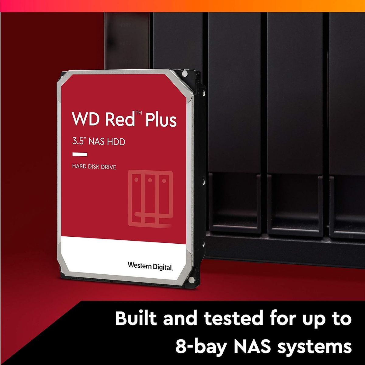 WESTERN DIGITAL - Disco Duro Western Digital Red Plus NAS 8TB HDD 35 Rojo - Rojo