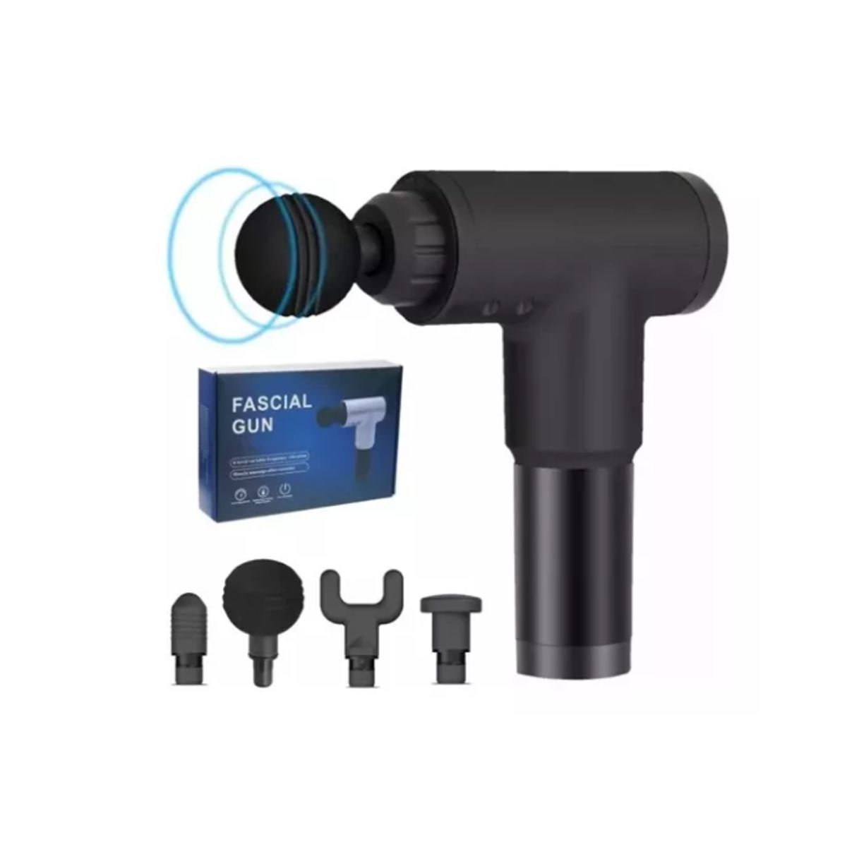 GENERICO - Pistola Masajeadora Masajeador Muscular Maquina Para Masajes NEGRO