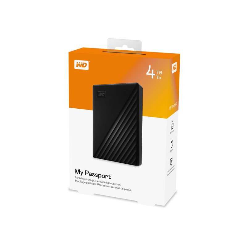 WESTERN DIGITAL - Disco duro externo WD My Passport 2.5 4TB USB3.0 - Negro