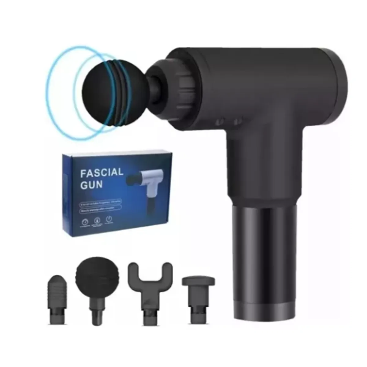 GENERICO - Pistola Masajeadora Masajeador Muscular Maquina Para Masajes NEGRO