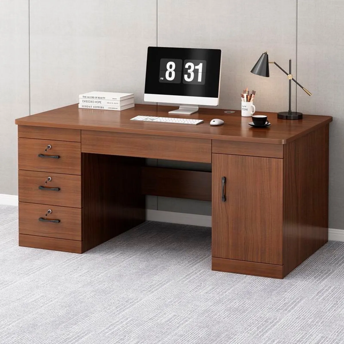 CASA BELLA - ESCRITORIO OFICINA CAJONERA CEDRO 140X60X74 ZT4