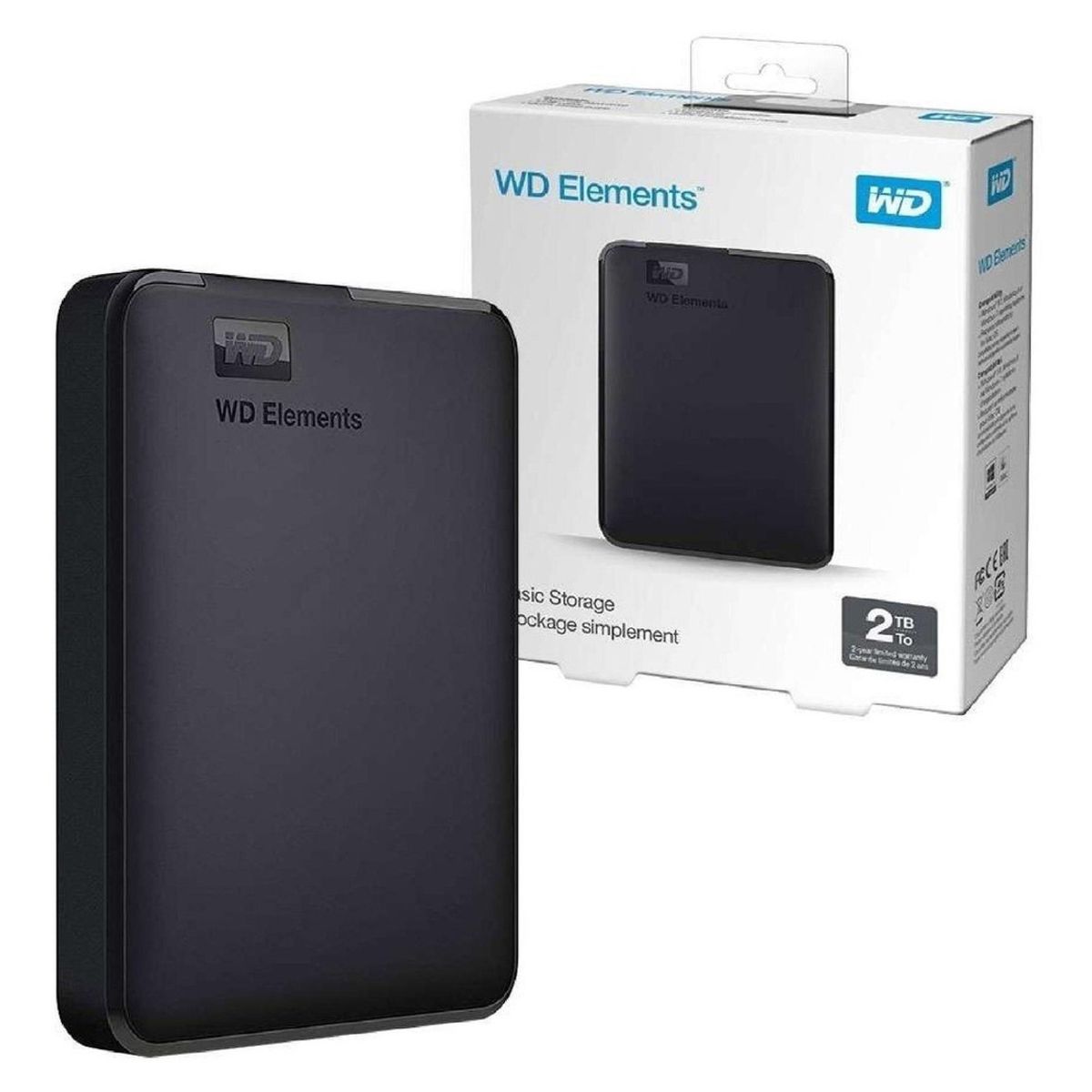 WESTERN DIGITAL - Disco Duro Externo Western Digital Elements 2tb - Negro