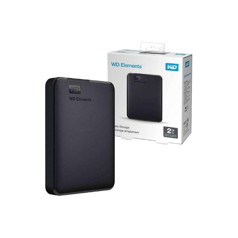 WESTERN DIGITAL - Disco Duro Externo Western Digital Elements 2tb - Negro