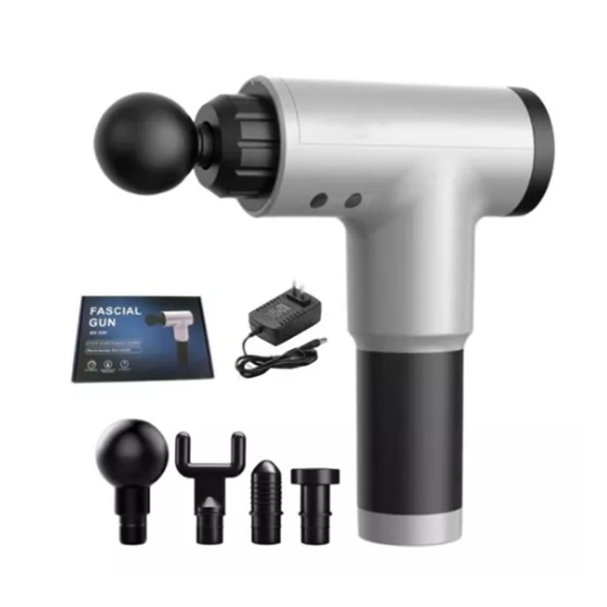 GENERICO - Pistola Masajeadora Masajeador Muscular Maquina Para Masajes PLATEADO