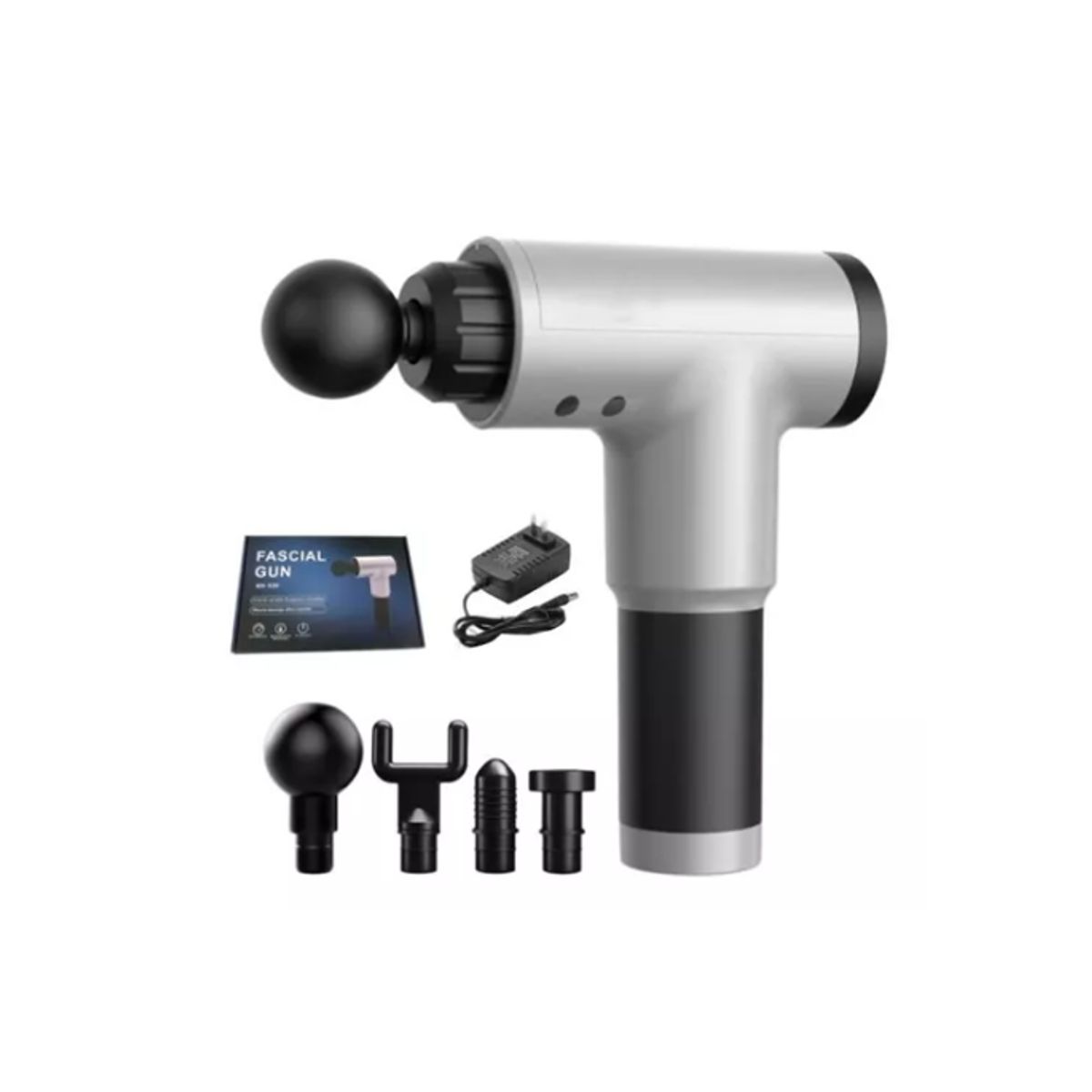 GENERICO - Pistola Masajeadora Masajeador Muscular Maquina Para Masajes PLATEADO