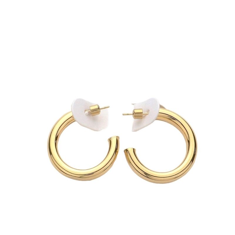 VANE COLLECTION - Aros argollas mujer 2.9 cms acero baño oro