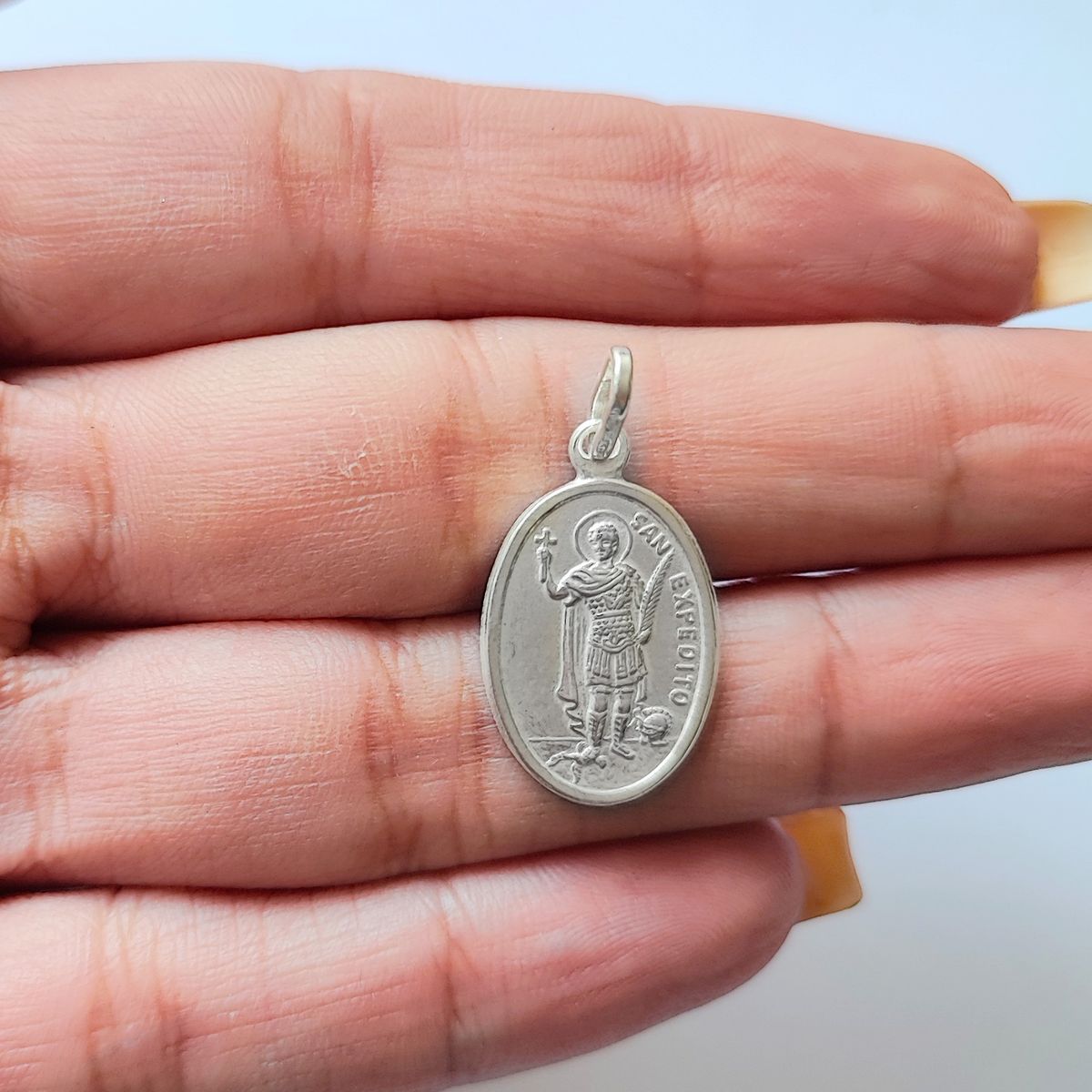 COGGIOLA - Colgante Medalla San Expedito 13mm Plata Fina 925