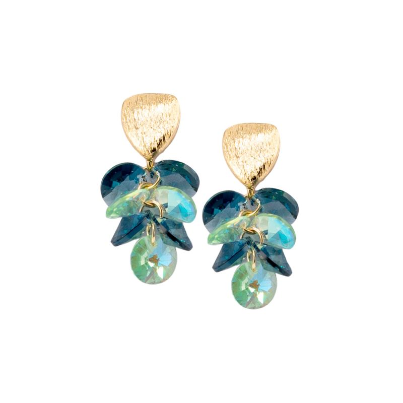 JOYAS MONTERO - Aros Paula Gold Baño de Oro y Cristales Mont Blend