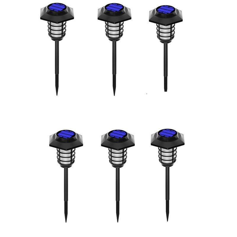 GENERICO - Pack X6 Antorcha Solar Hexagonal Luces Led De Césped Tierra Jardin