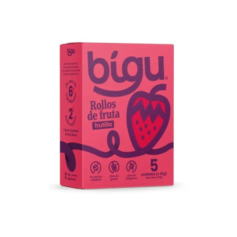 BIGU - CAJA ROLLO FRUTILLA DESHIDRATADA 125g