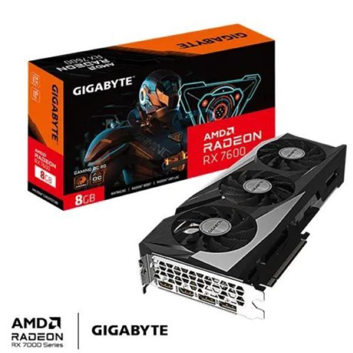 GIGABYTE - Tarjeta de Video - Gigabyte Radeon RX 7600 GAMING OC 8G
