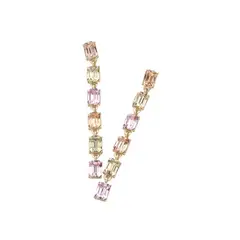 VANE COLLECTION - Aros mujer colgantes largos finos cristales lila rosa verde claro