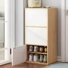 CASA BELLA - ZAPATERO ORGANIZADOR 3 PUERTAS 6 NIVELES NOGAL CLARO ZT9